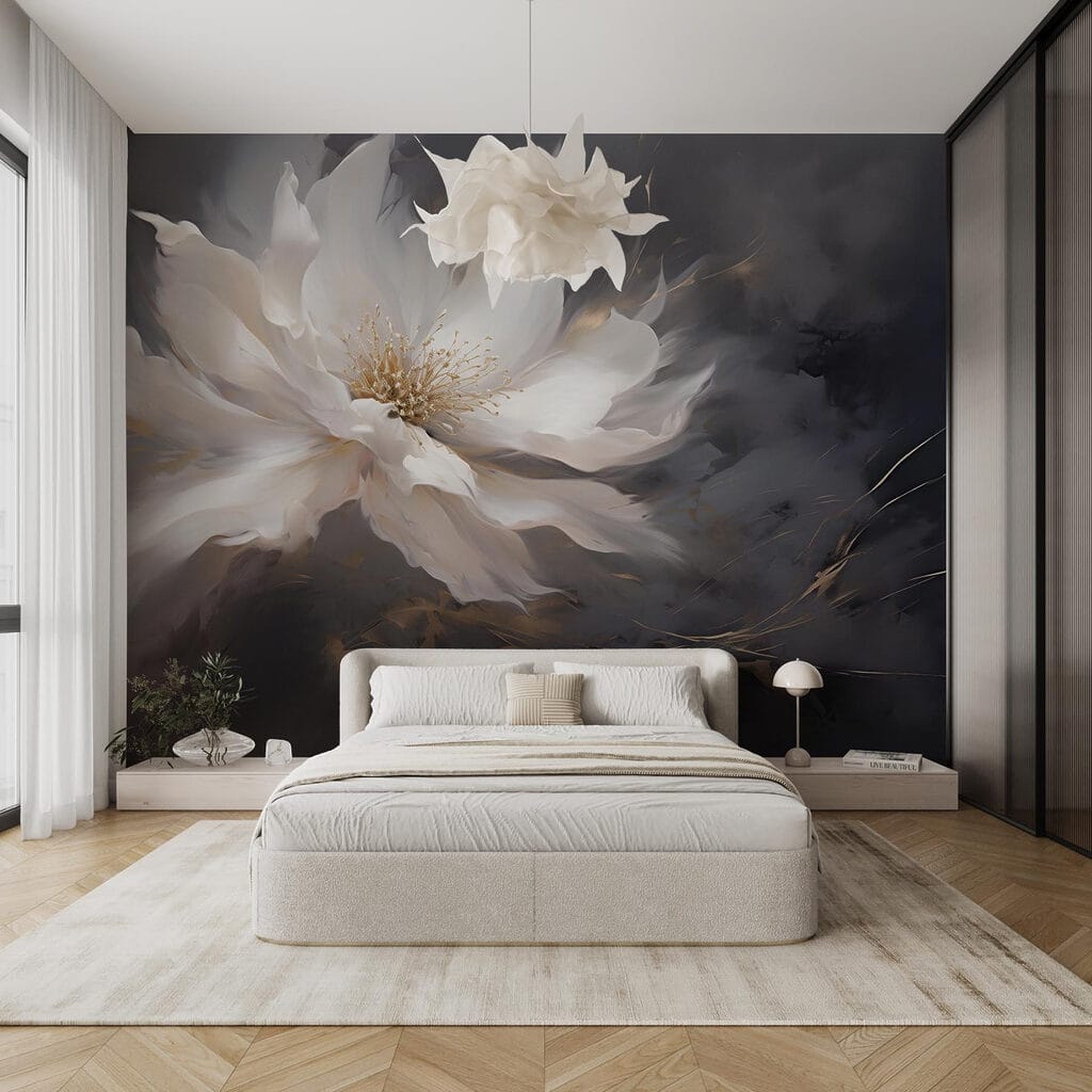 Delicate flower against a dark background