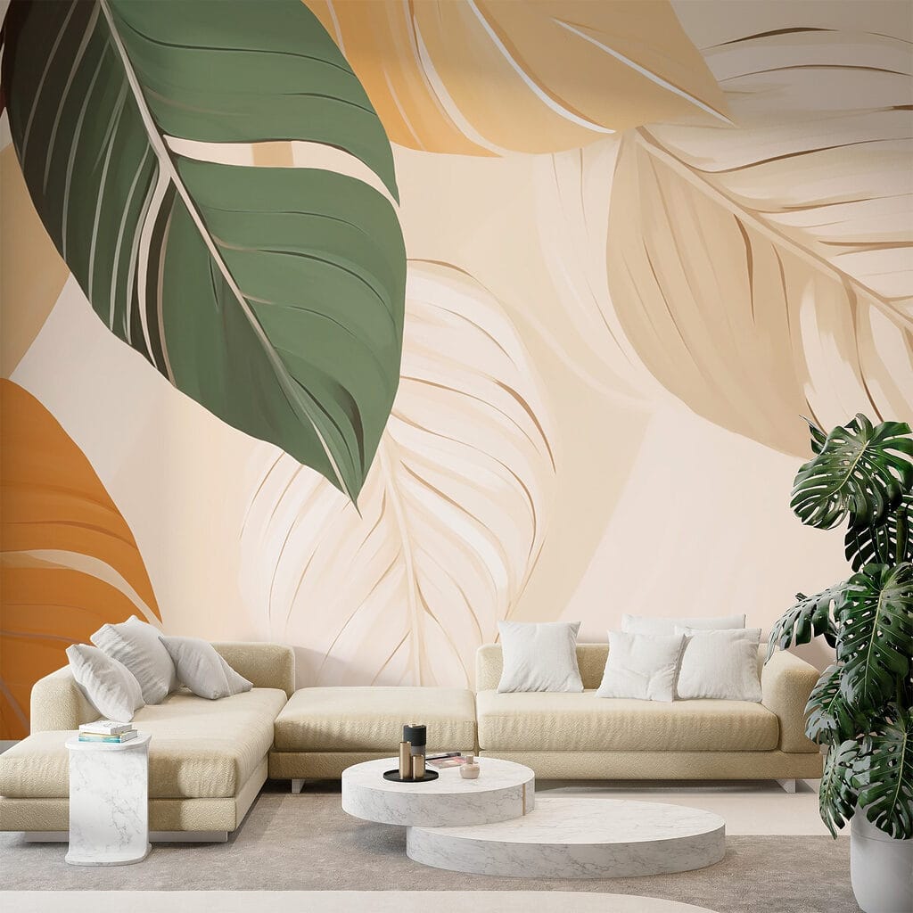 Beautiful leaves in soft colors