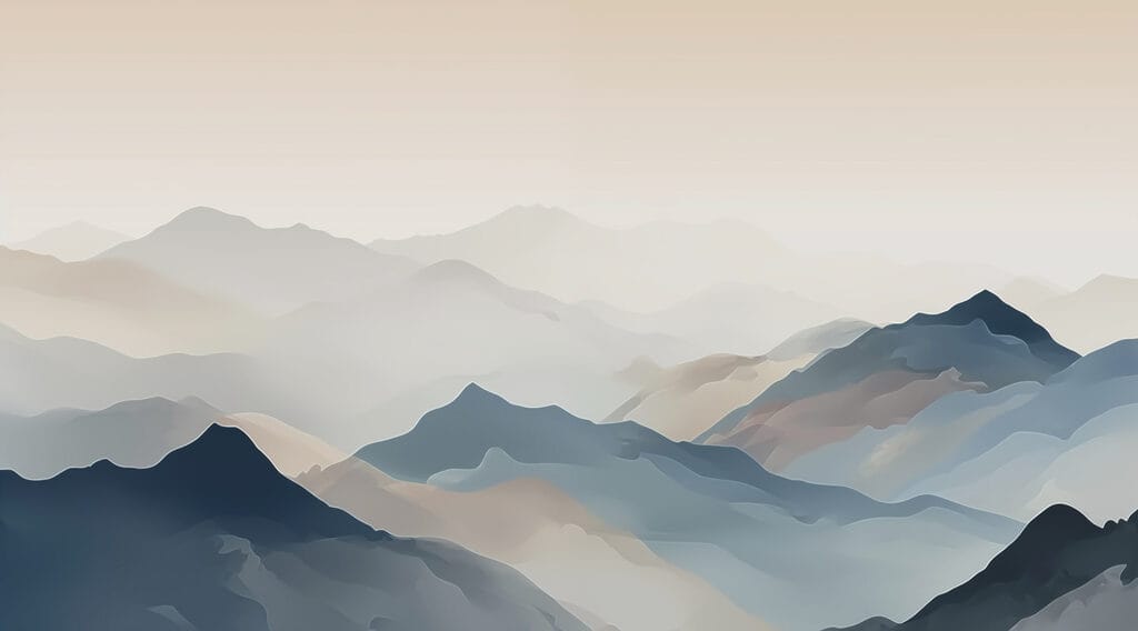 Mountain range with fog Mountain range with fog