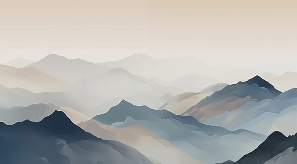 Mountain range with fog Mountain range with fog