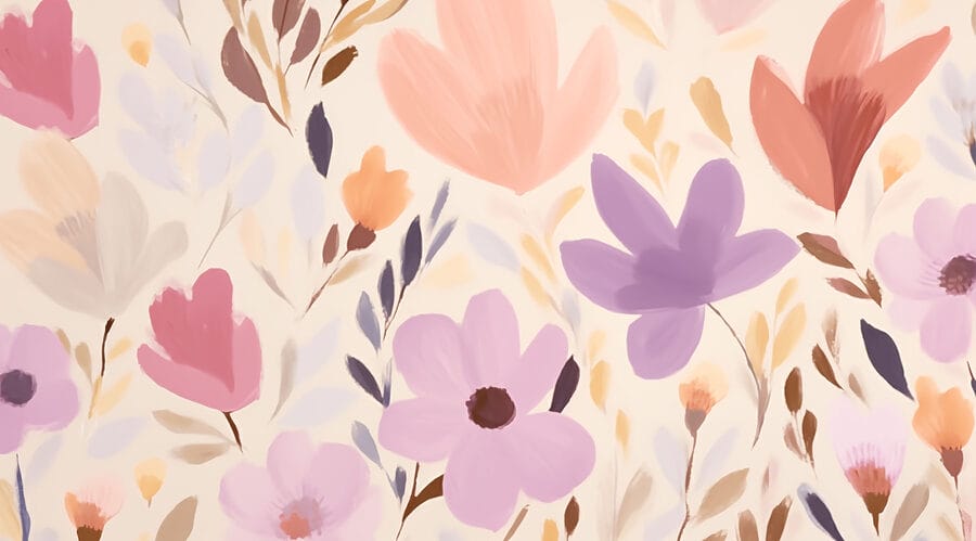 Wall murals Painting of flowers and leaves - Image 4