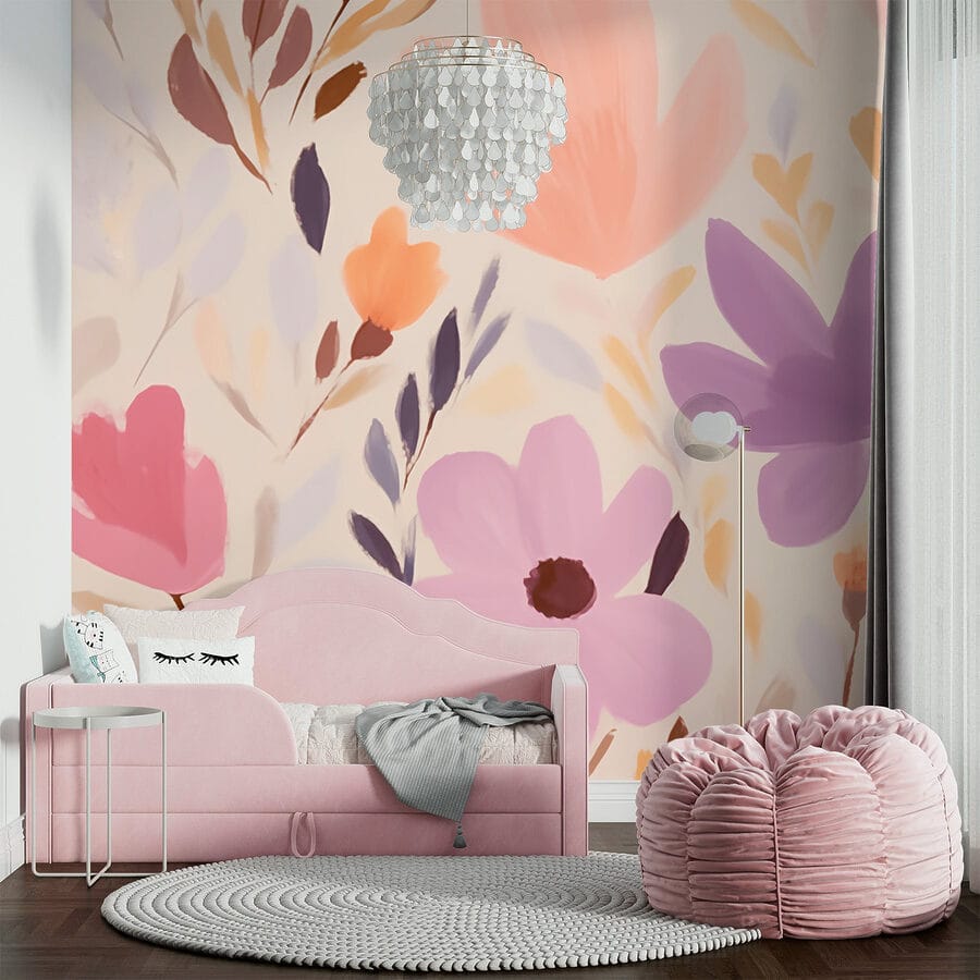 Wall murals Painting of flowers and leaves - Image 2