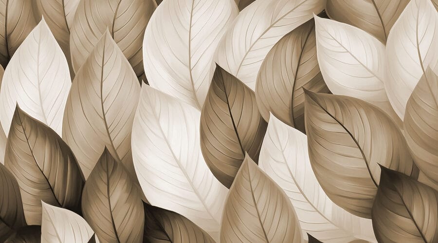 Group of brown and white leaves Group of brown and white leaves