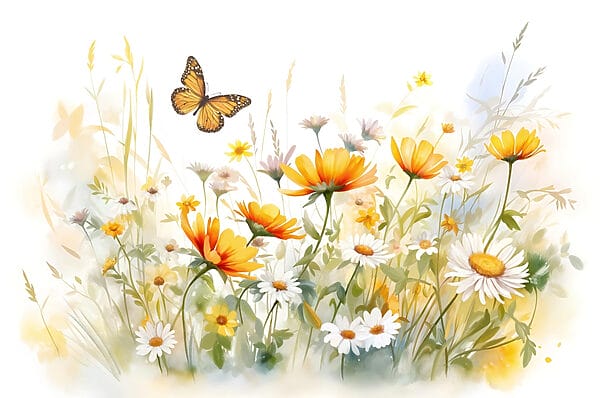 Butterfly flying over flowers Butterfly flying over flowers