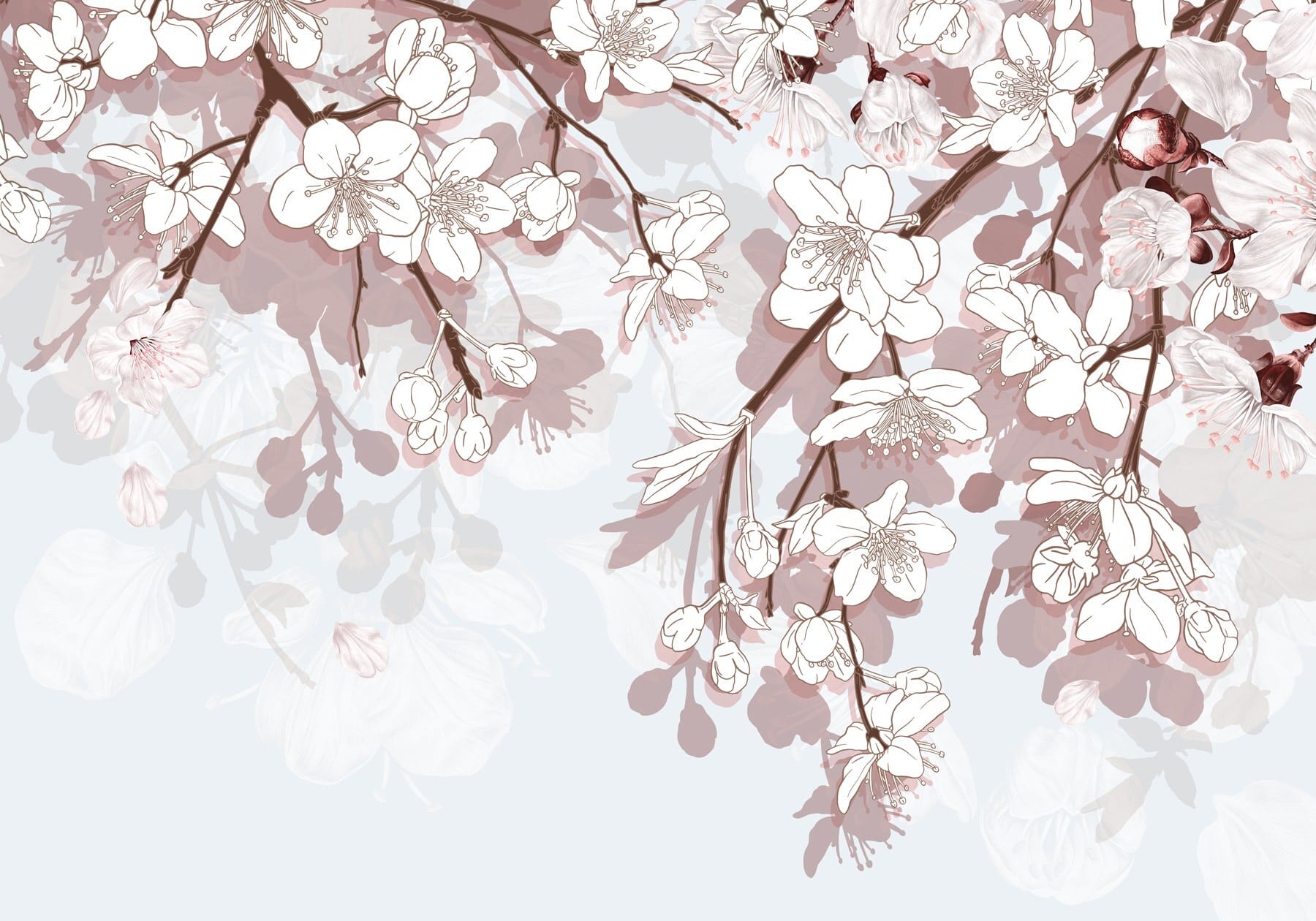 Delicate blossoms in soft hues