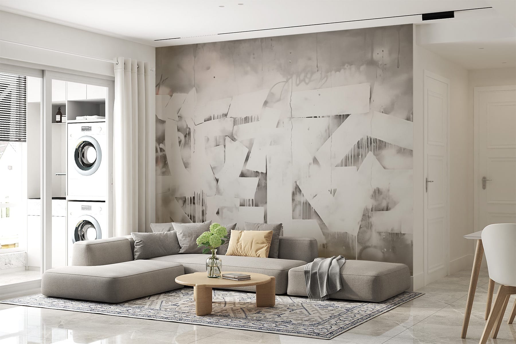 White paint on a wall