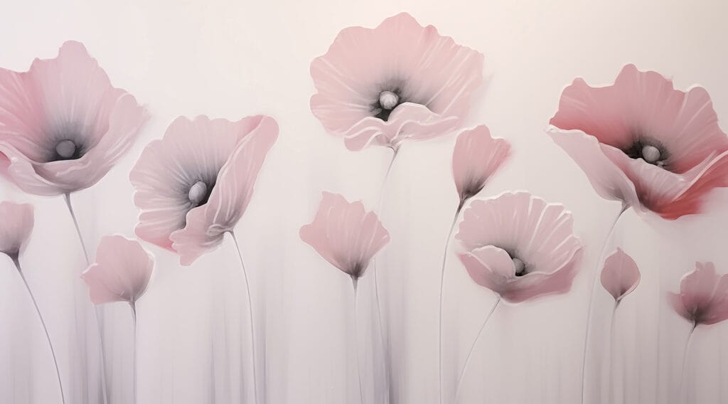 Painting of flowers on a wall