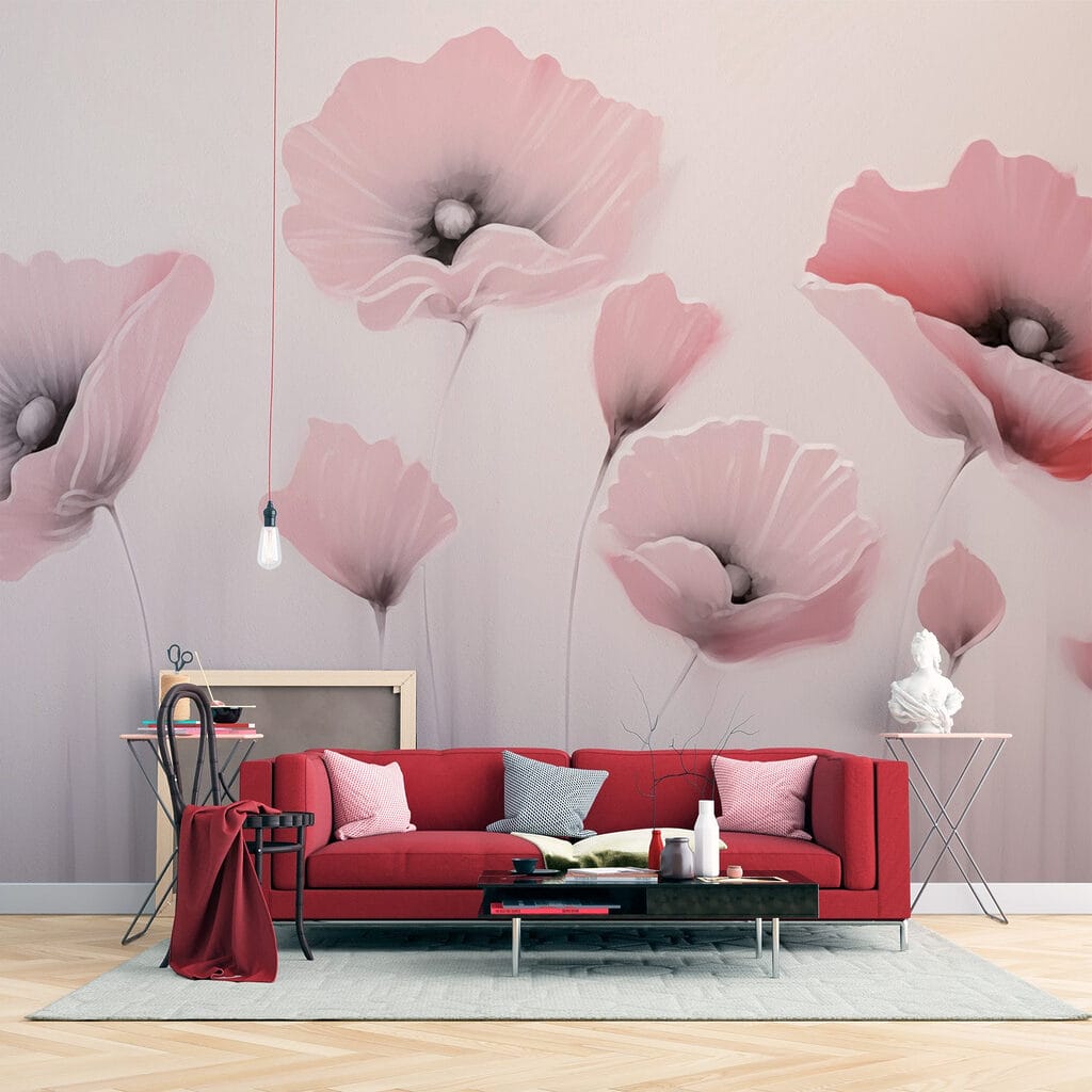 Painting of flowers on a wall