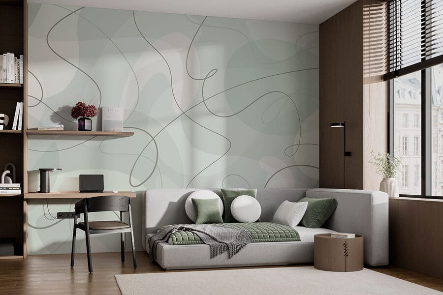 White and gray background with lines