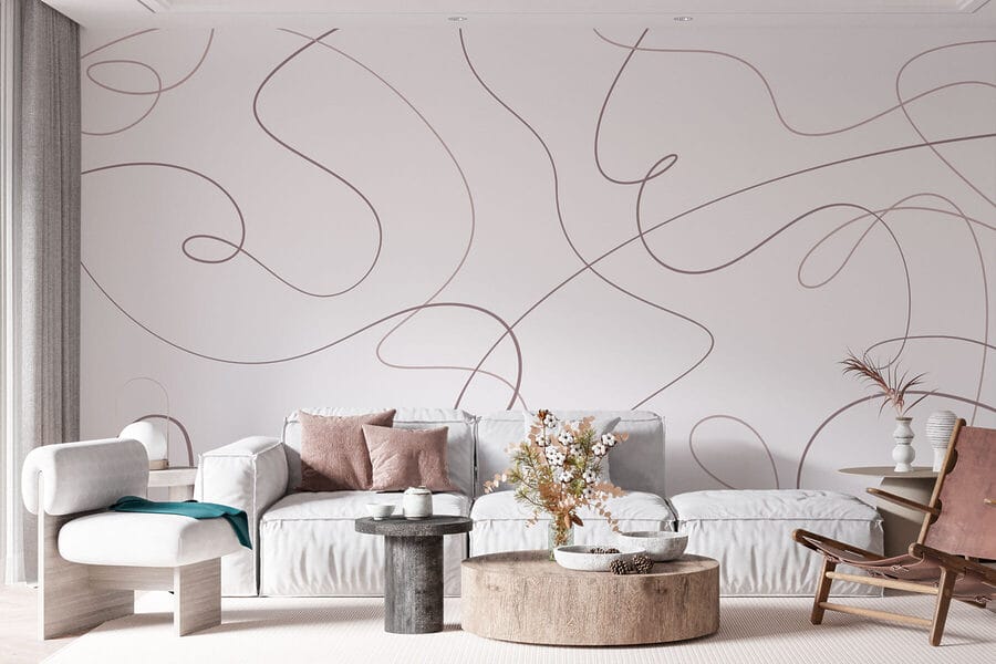 Wall murals White background with lines