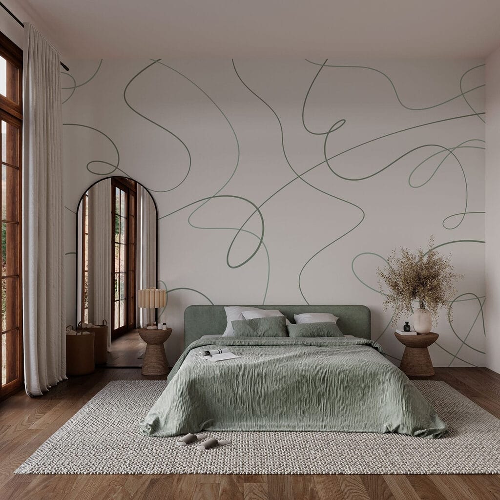 Green lines on a white background Green lines on a white background