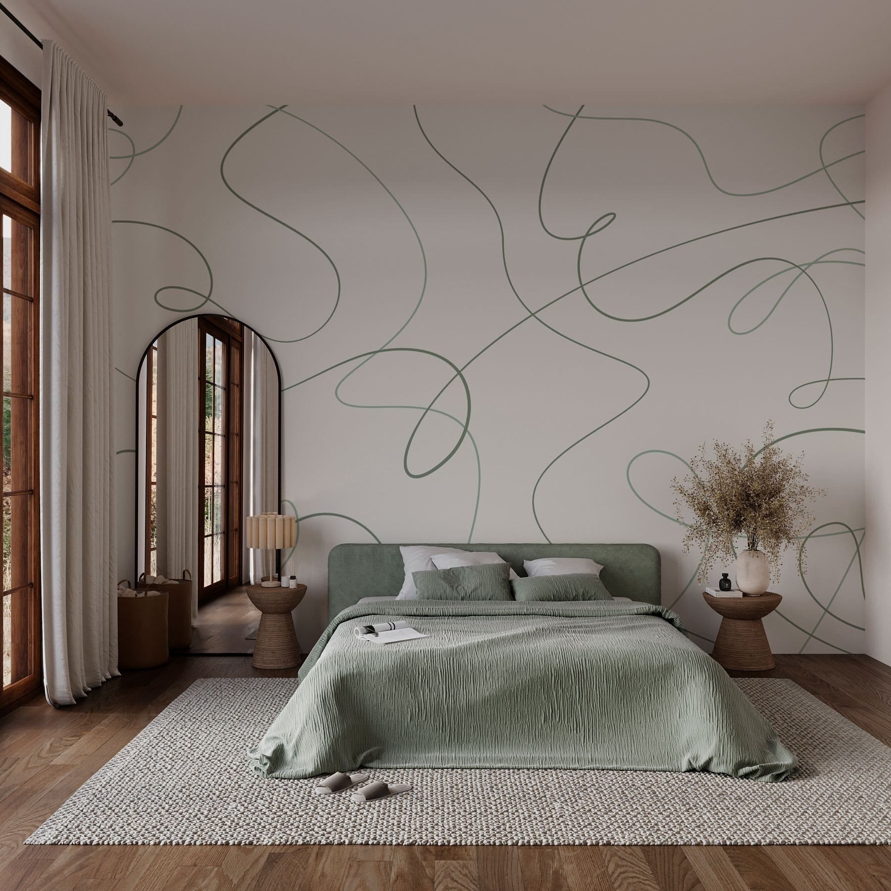 Green lines on a white background Green lines on a white background