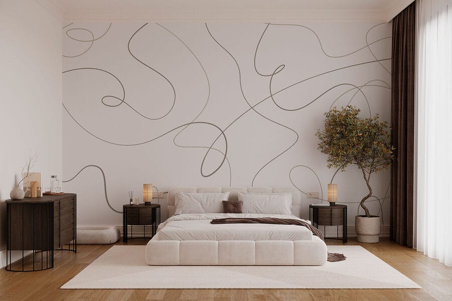 Wall murals White background with black lines