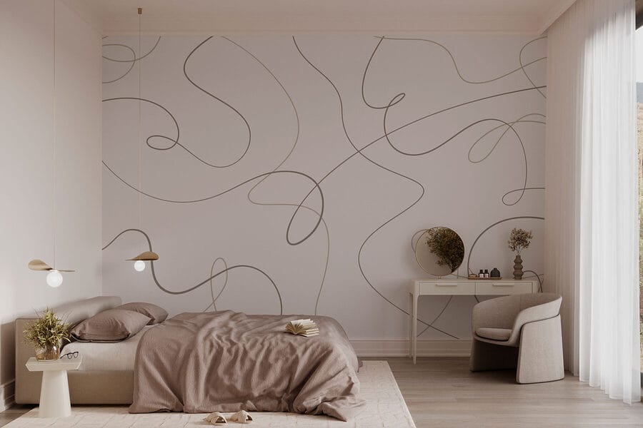 Wall murals White background with black lines - Image 2