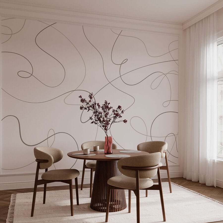 Wall murals White background with black lines - Image 3