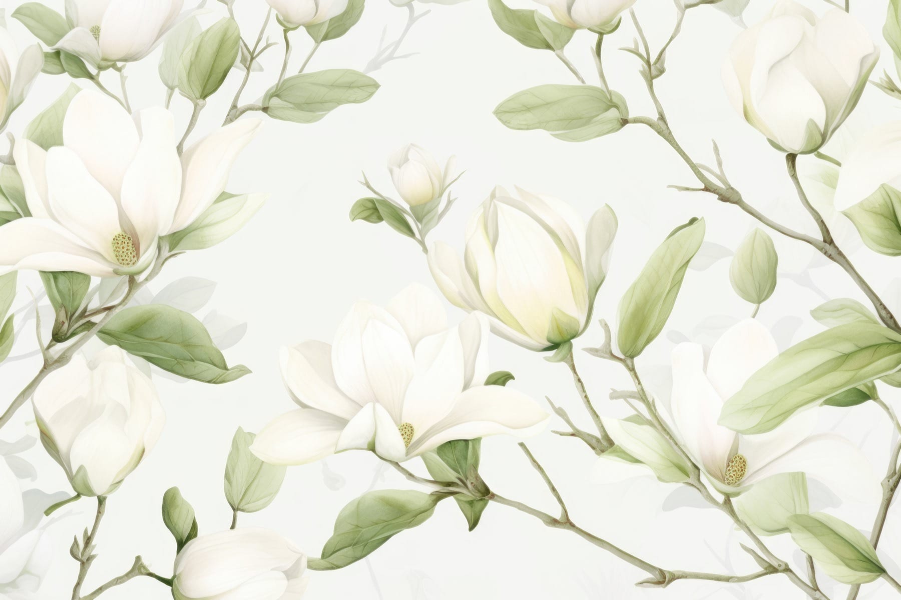 White flowers with green leaves White flowers with green leaves