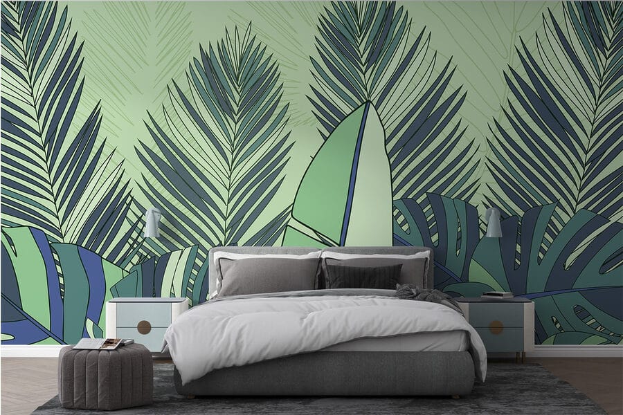 Group of green and blue leaves