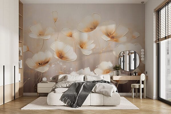 Painting of flowers on a white background Painting of flowers on a white background