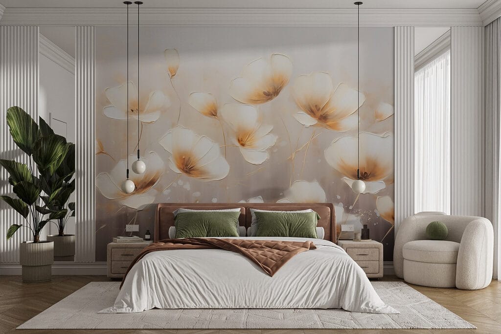 Painting of flowers on a white background