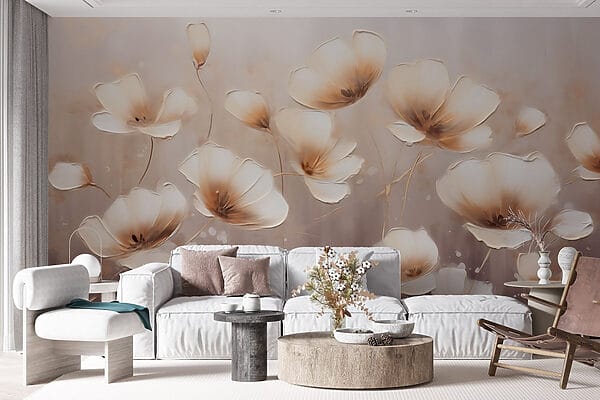 Painting of flowers on a white background