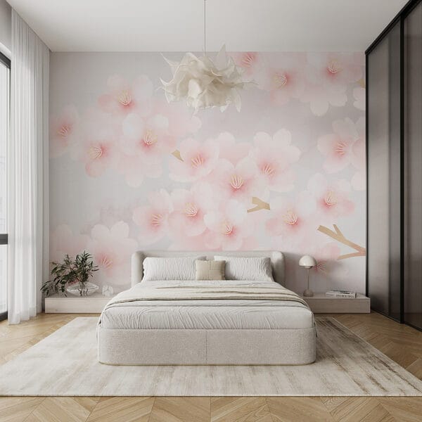 Wall murals Delicate blossoms in soft hues