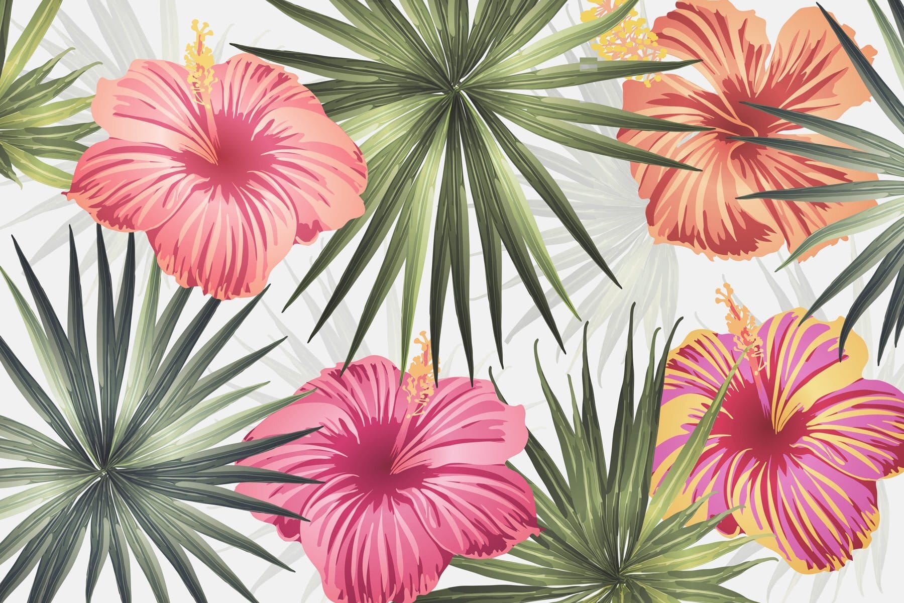 Floral Vibrance in Tropical Greens Floral Vibrance in Tropical Greens