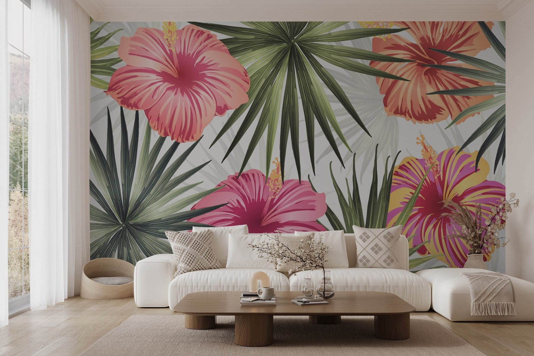 Floral Vibrance in Tropical Greens Floral Vibrance in Tropical Greens