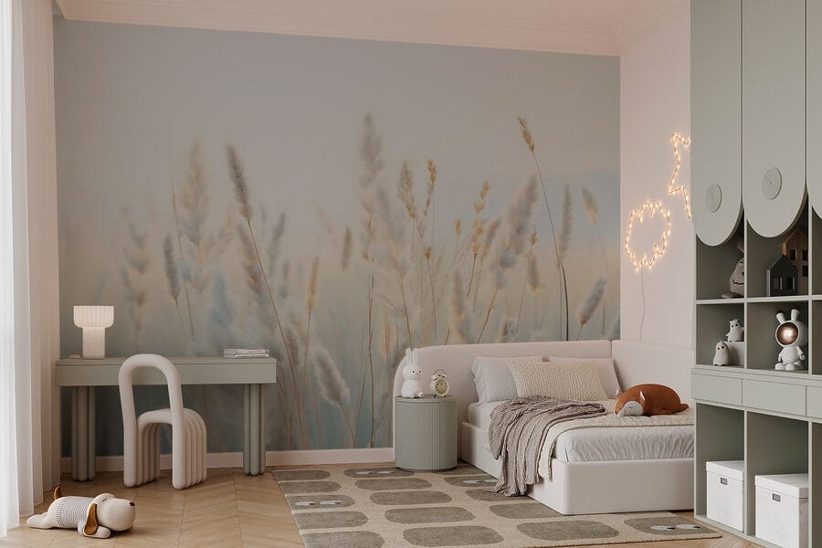 Wall murals Soft grasses in tranquil sunlight - Image 2