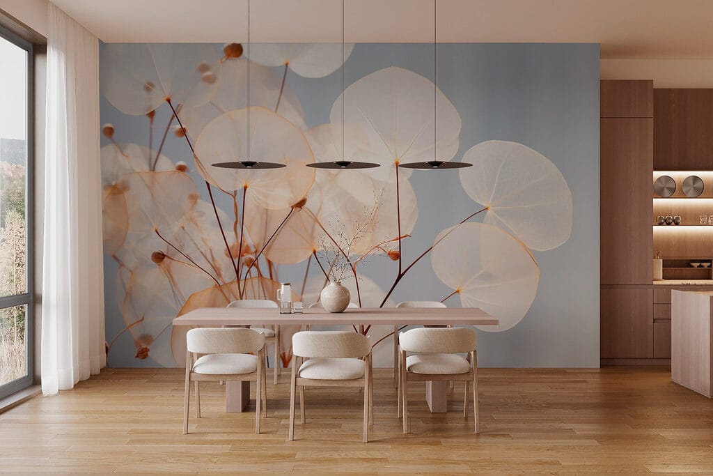 Delicate leaves gently swaying in light