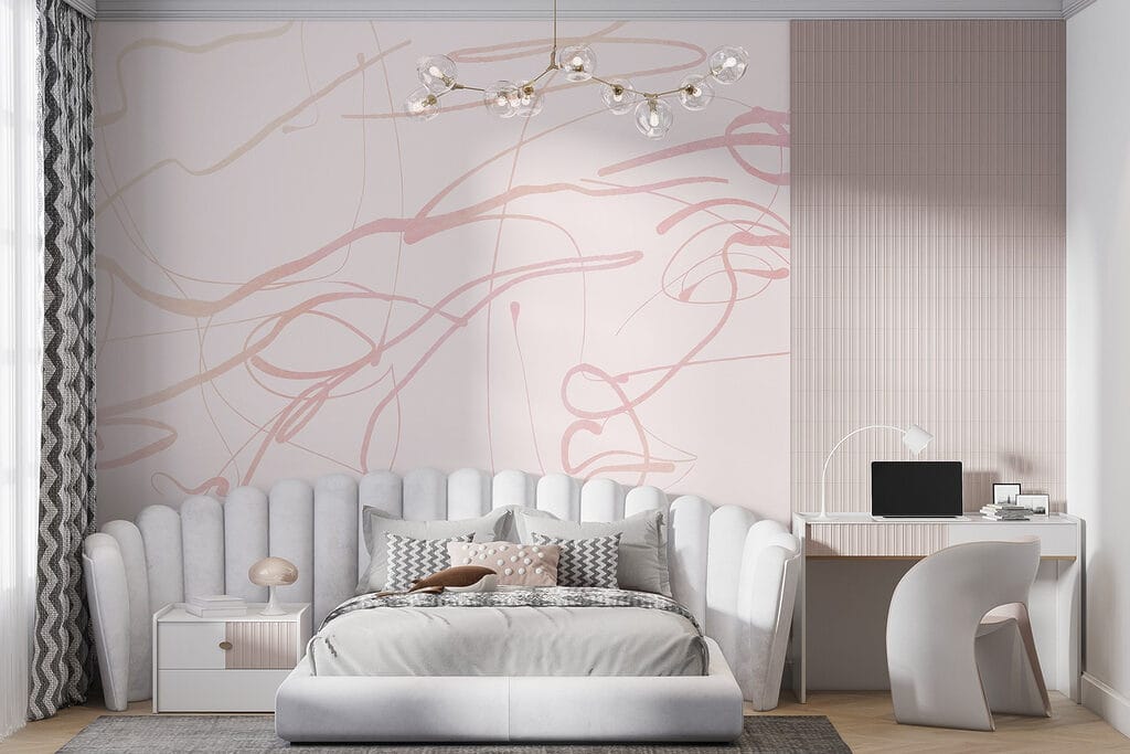 Pink lines on a white background Pink lines on a white background