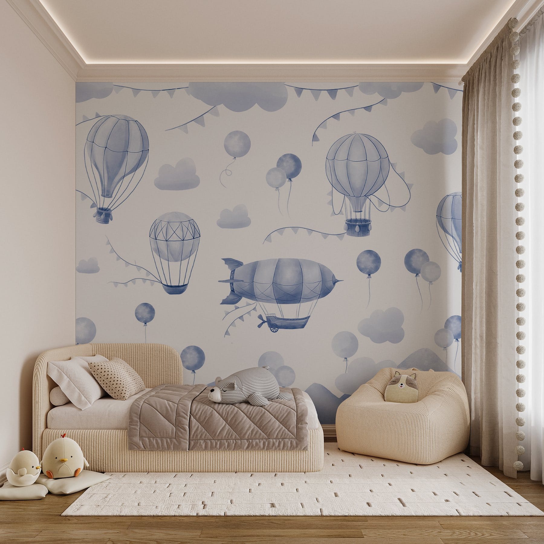 Group of hot air balloons and mountains Group of hot air balloons and mountains