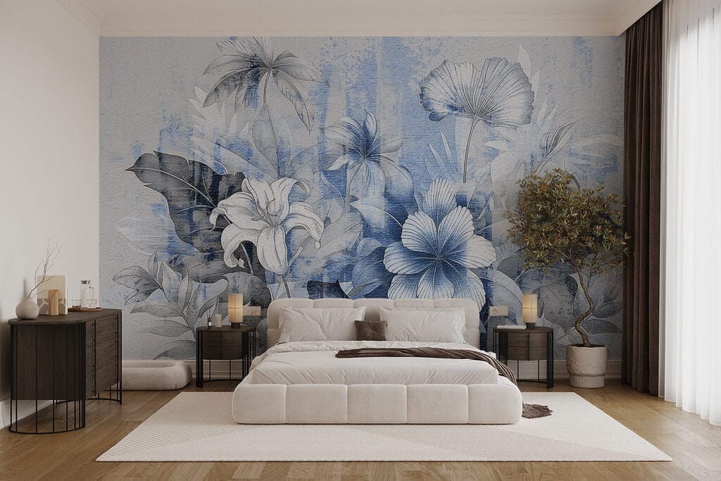 Delicate blooms in soft blue hues