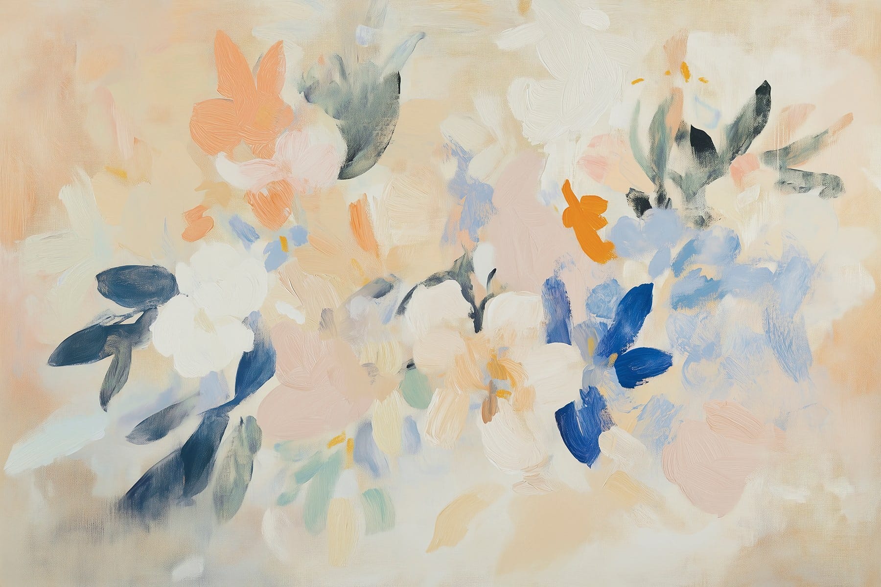 Painting of flowers on a white surface