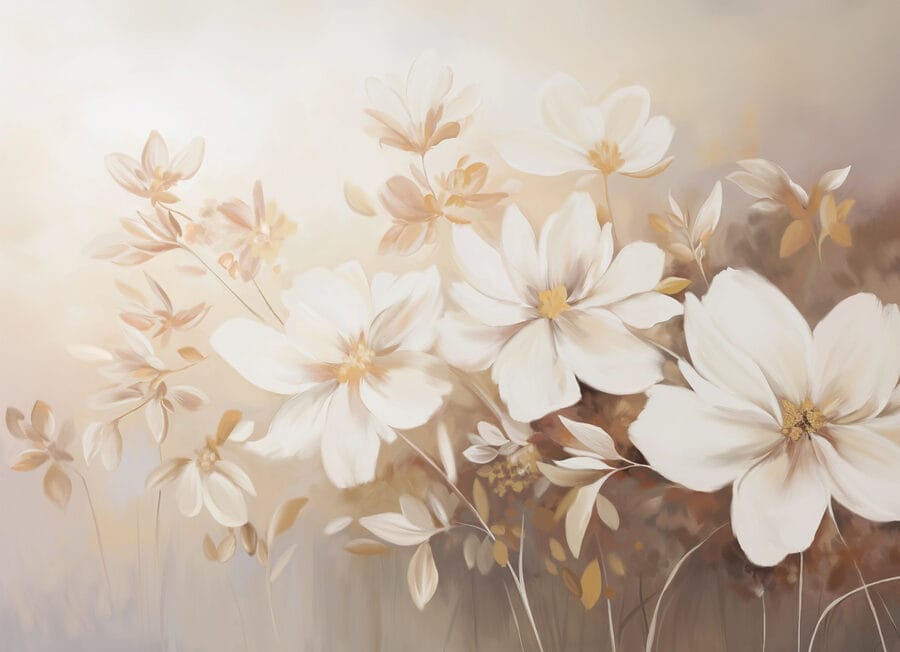 Painting of white flowers