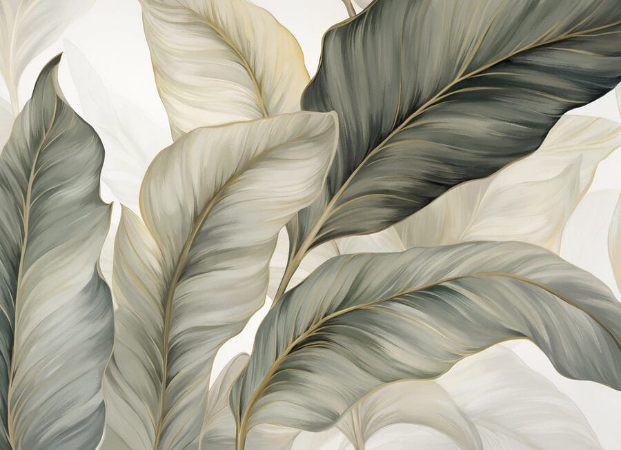 Wall murals Lush leaves in soft hues - Image 7