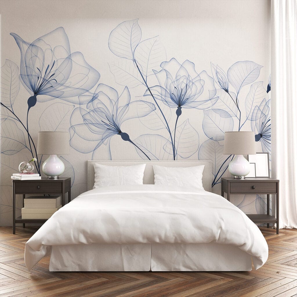 Transparent flowers and leaves