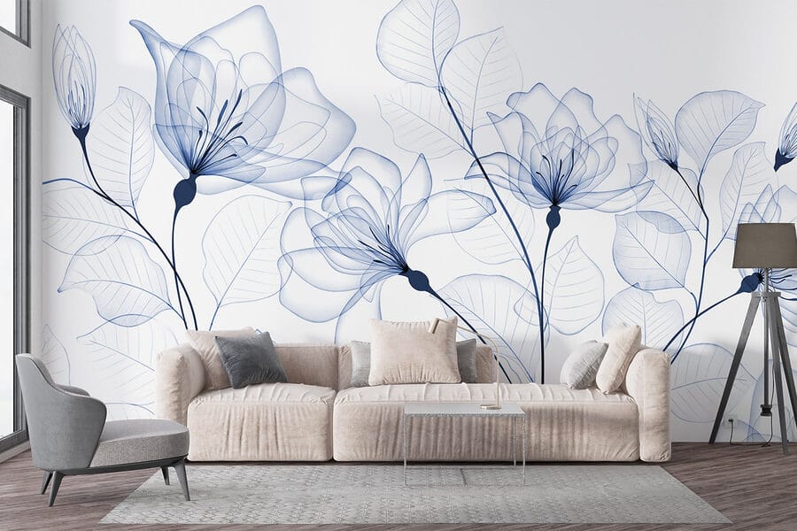 Transparent flowers and leaves Transparent flowers and leaves