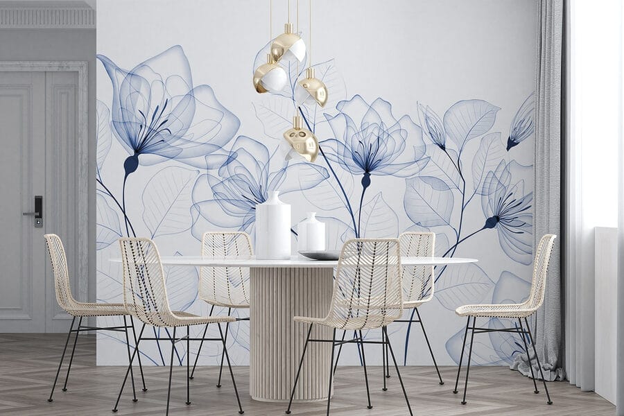 Transparent flowers and leaves Transparent flowers and leaves