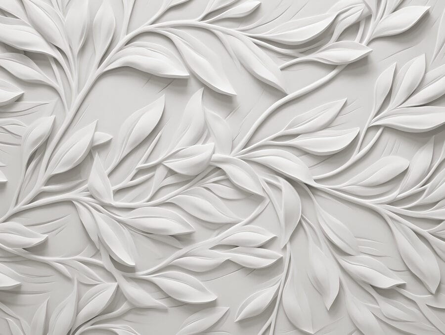White wall with leaves White wall with leaves