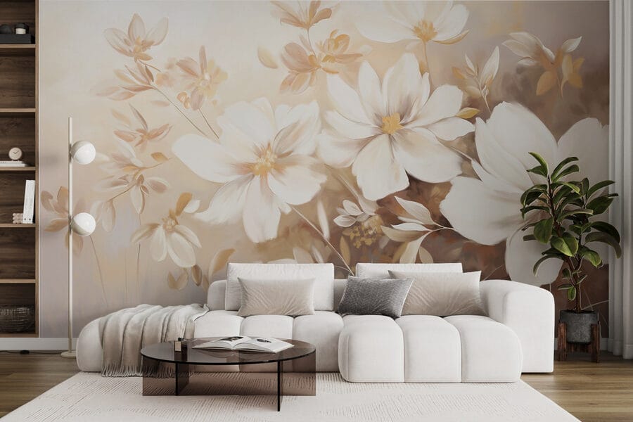 Painting of white flowers