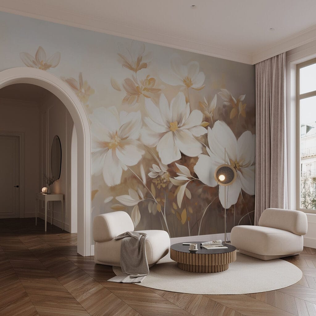 Painting of white flowers