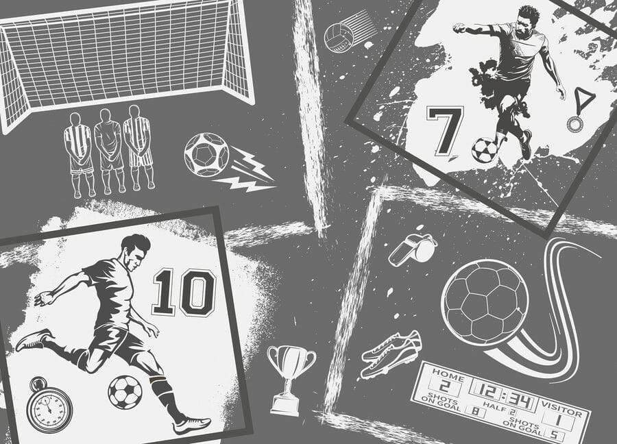 Wall murals Soccer Action in Monochrome Style - Image 4