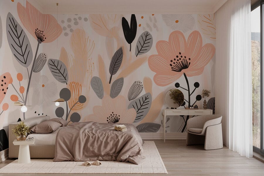 Wall murals Delicate blooms in soft tones. - Image 2