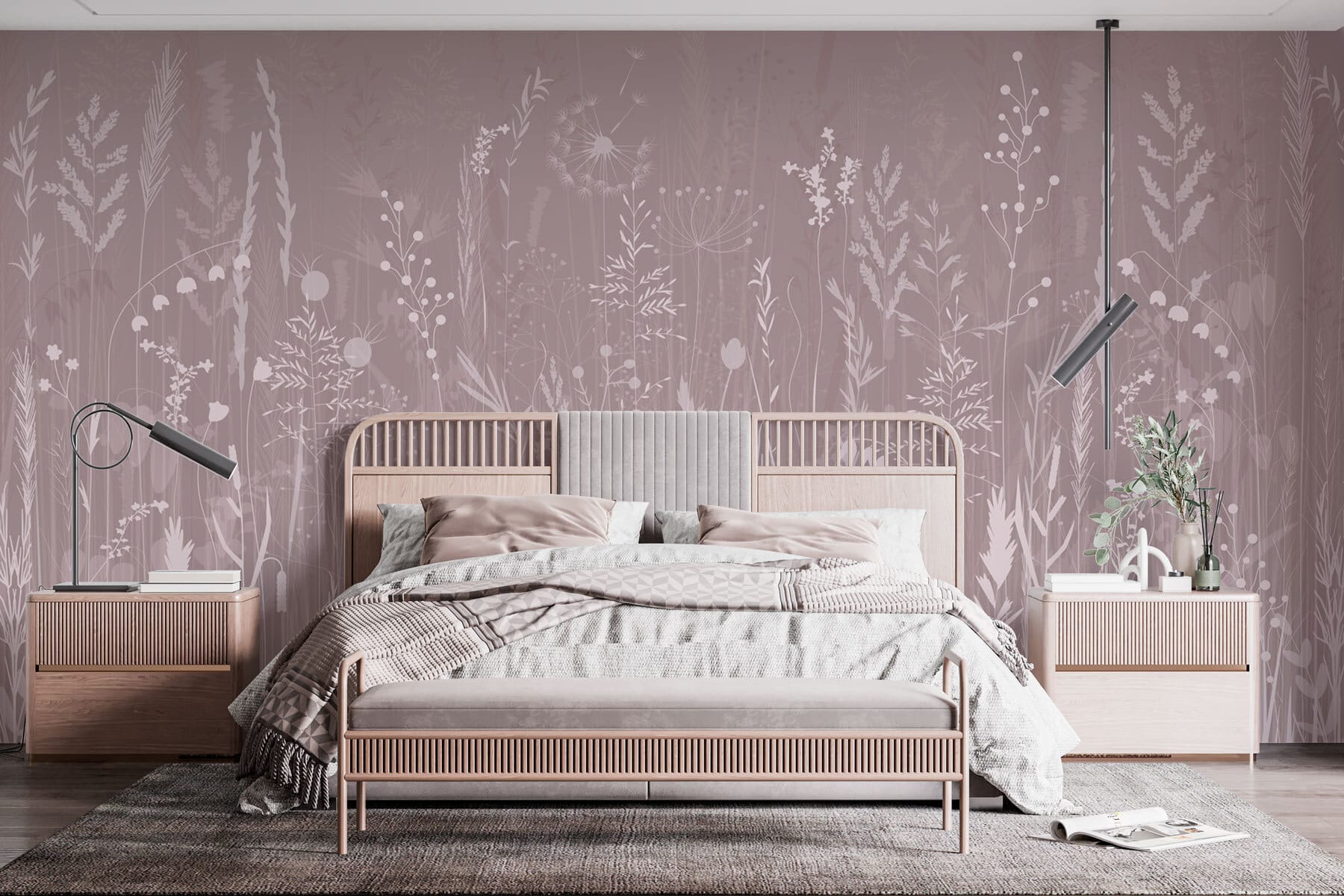 Field of flowers and grass