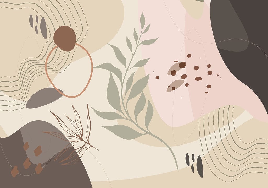 Soft tones and organic shapes blend beautifully