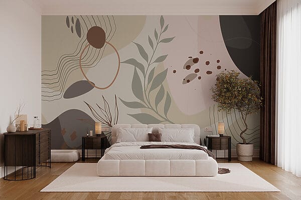 Wall murals Soft tones and organic shapes blend beautifully (SKU: w03090) Wall murals Wall murals Soft tones and organic shapes blend beautifully (SKU: w03090)