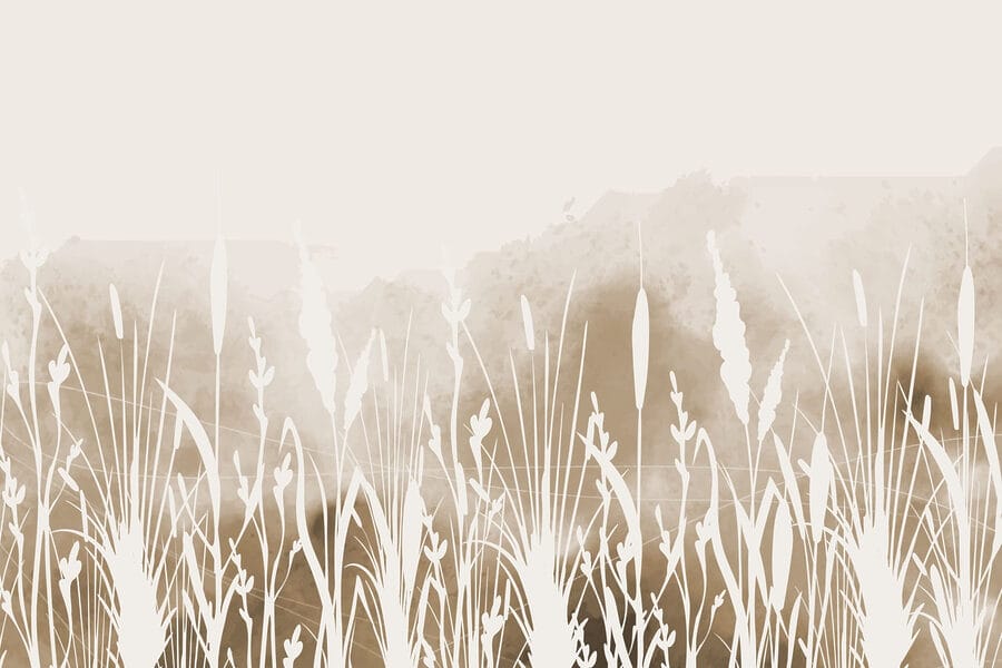White silhouette of grass