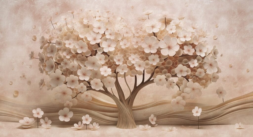 Tree made of paper flowers Tree made of paper flowers