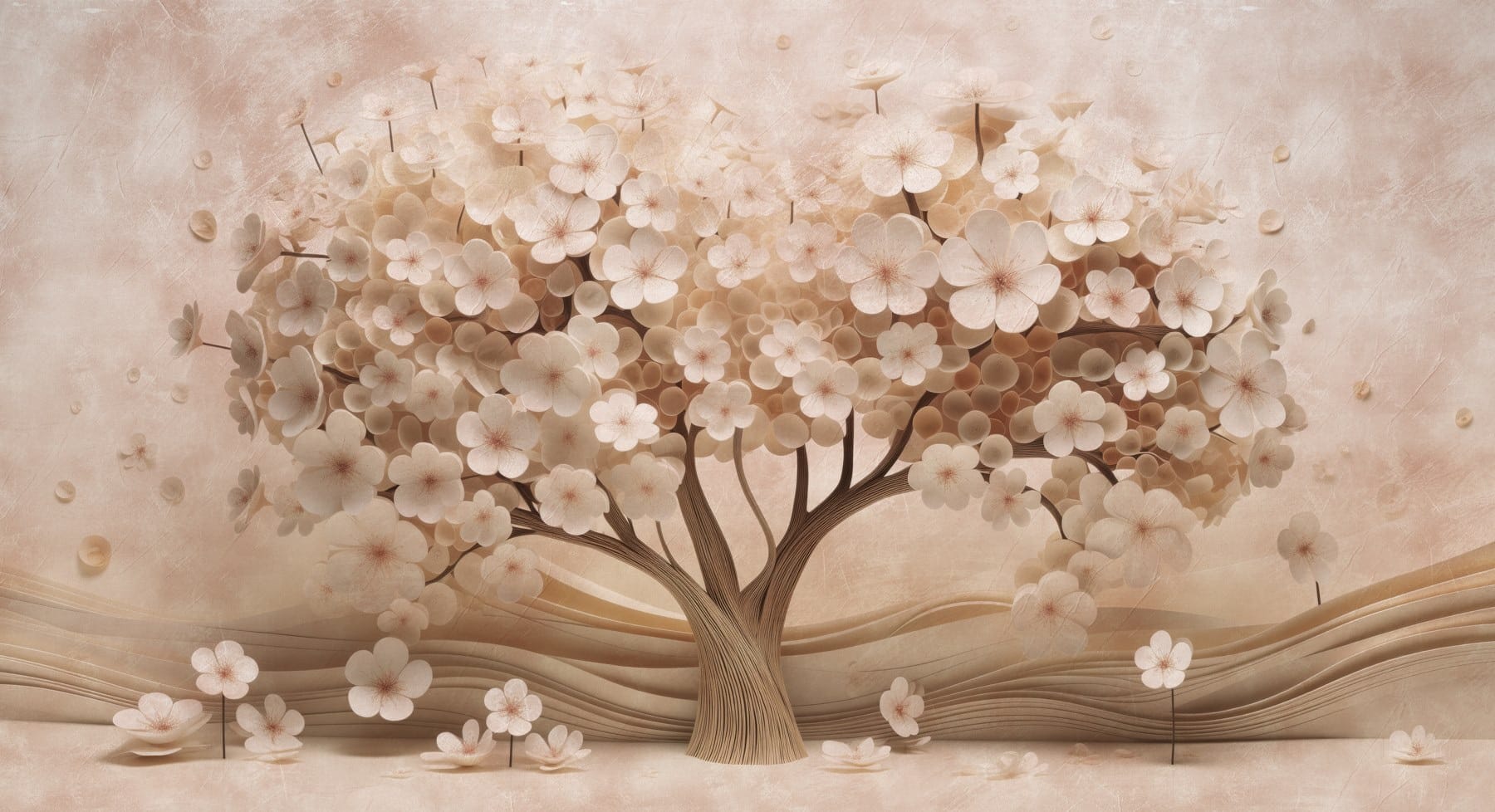 Tree made of paper flowers