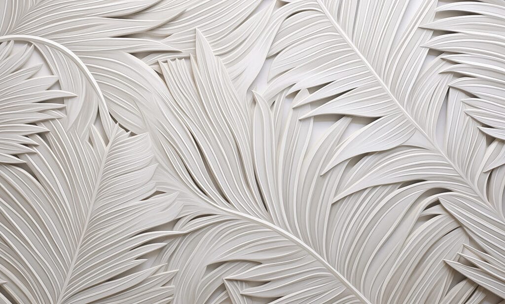 White paper cut out of leaves